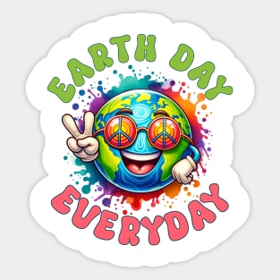 Earth Day Everyday Peace sign glasses Girl Environment Sticker